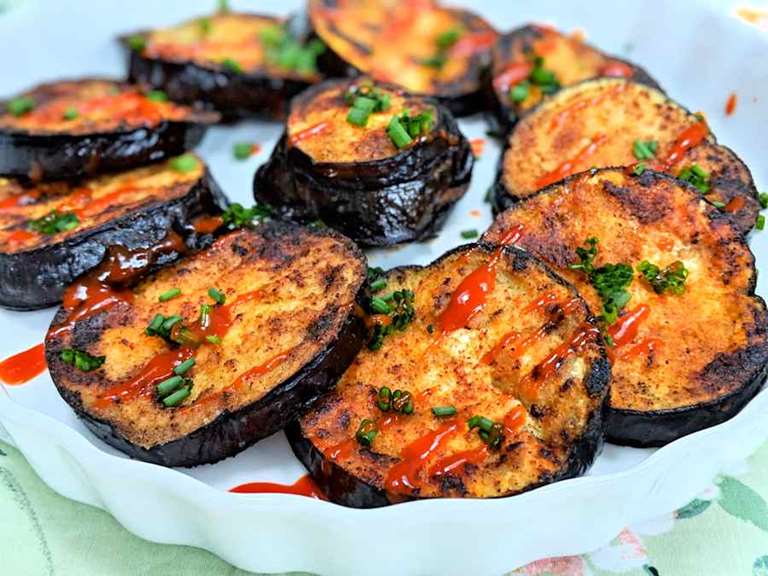 Spicy Fried Aubergines Recipe Cuisine Fiend